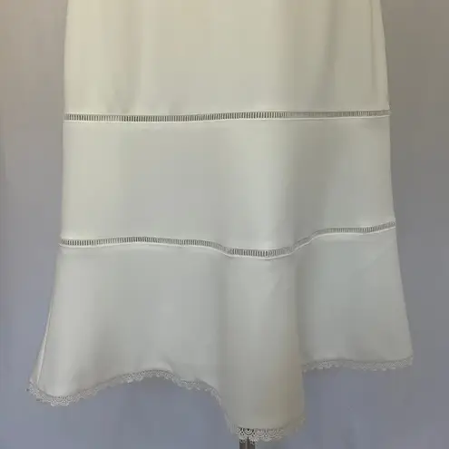 Ralph Lauren  Women's Cocktail Dress Size 8 Ivory White One Shoulder A-Line Midi