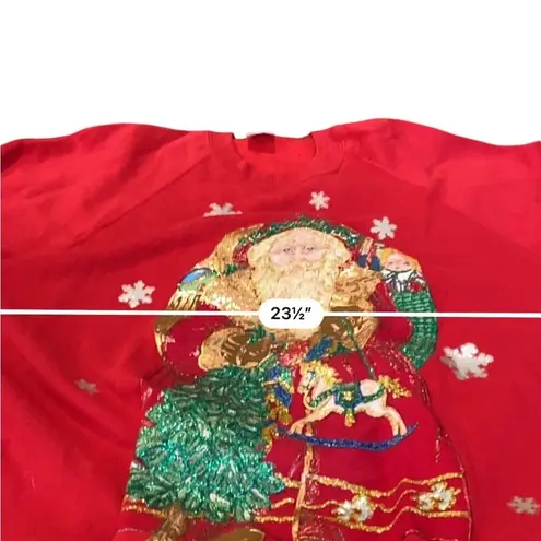 Jerzees  Vintage Red puffy paint Ugly St. Nick Christmas sweatshirt pullover 2X