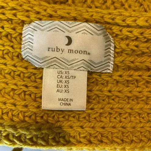 Ruby Moon Sweater XS Marigold Yellow Chunky Knit Open Back Wool Alpaca Blend - Image 7