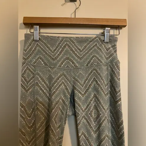 prAna Serafina Ruched Optional Footed Legging Agave Sizzle Green Size XS