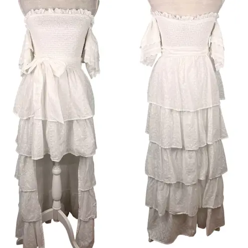 Aura High Low Eyelet Dress White Medium Bridal Shower New