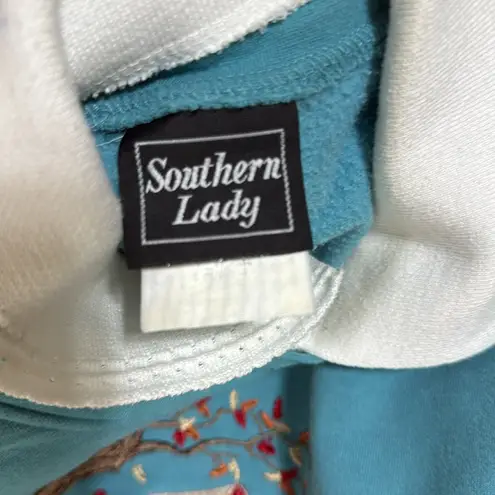 Vintage Grandma Fall Embroidered Collared Crew Neck Sweatshirt Grannycore XL Green