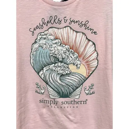 Simply Southern  Size XXL Tank Top Seashells & Sunshine Light Pink