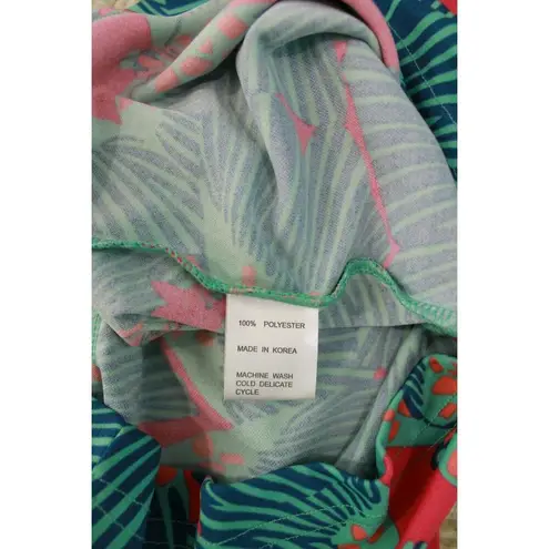 Tracy Negoshian Addisyn Butterfly Dress Cold Shoulder Aqua Pink Blue Size Medium