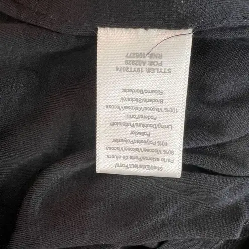 Hale Bob viola black gold metallic jacquard floral blouse size small