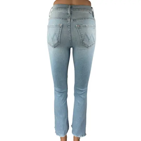 Mother Women's Blue Mid Rise Frayed Raw Hem Straight Leg Denim Jeans Pants Sz 24