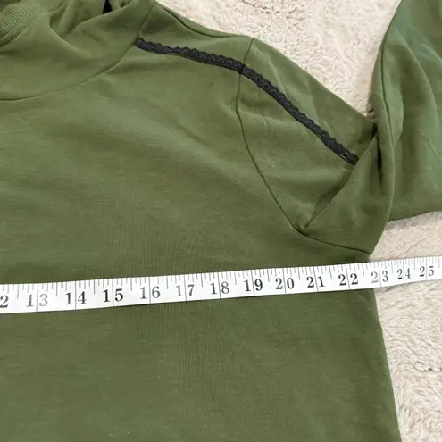 Jason Wu J Womens French Terry Hoodie Size M Olive Lace Trim Outdoor Luxury