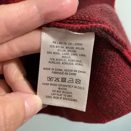 Field Flower Anthropologie Red Buffalo Plaid Wool Blend Mock Neck Sweater Size S