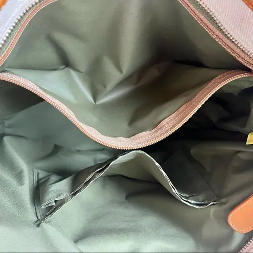 Jotto Cowhide Leather and Canvas Large Shoulder Bag