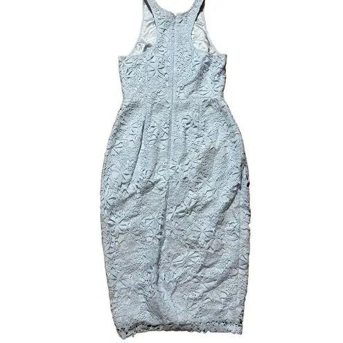 Yumi Kim Save The Date Floral Lace High Neck Dress in Baby Blue Sz Small