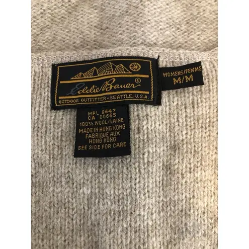 Rafaella Eddie Bauer Outdoor Outfitters Women Sweater Vest 100% Wool Open Front 4 Buttons