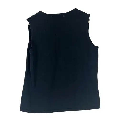 Mercer Street Studio Zip Up Sweater Vest Womens PM Black Embroidered Christmas Size undefined