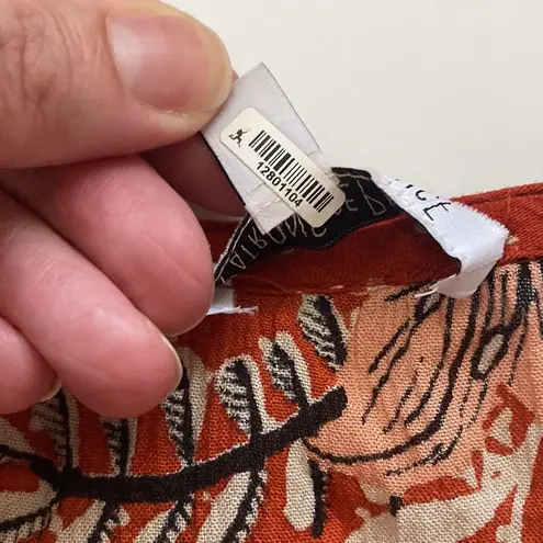 Patrons of Peace sleeveless embroidered floral ruffle hem boho tank, size medium