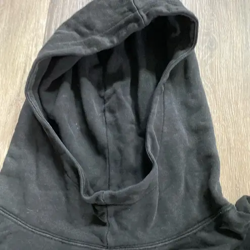 Scuba Black Cropped Oversized Comfy Cotton Hoodie XL Athleisure Lounge Gym Lift