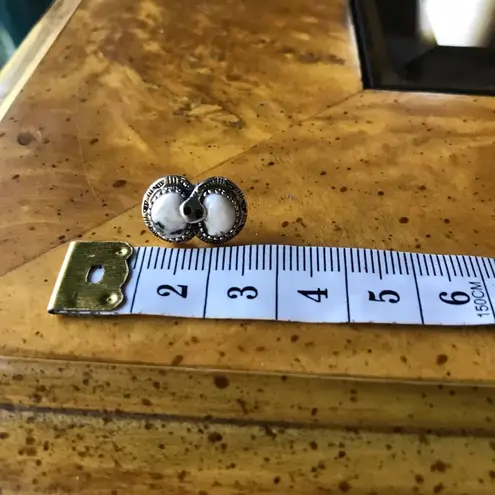 Artistic White Buffalo Sterling Silver Snake Stud Earrings