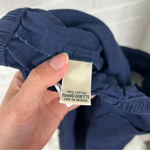 L.L.Bean Navy Classic Fit Cropped Cotton Pants Size XL Blue