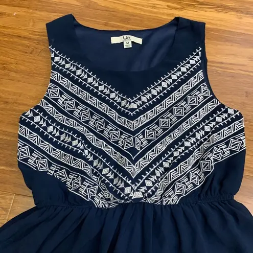 YA Los Angeles YA Los Angeles Dress Womens Size Medium Navy Sleeveless Fit & Flare White Trim