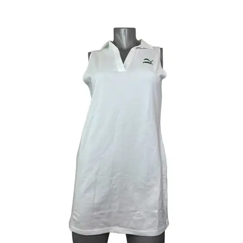 Puma NWT  Women's Tennis Club Dress White Green 53681302 Size Large