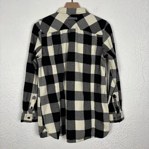 Duluth Trading Co. Free Swingin' Flannel Tunic Size Medium Black