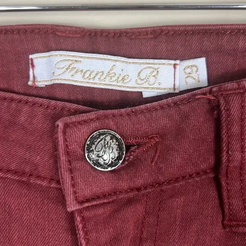 Frankie B. Jeans Womens 29 Red Bondage Skinny Mesh Sheer Y2K Grunge Retro Punk