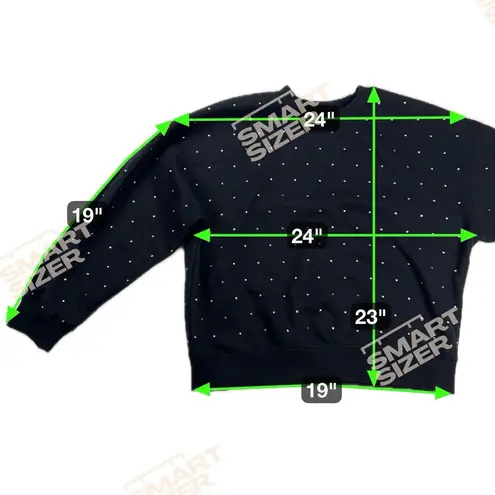 Bailey44 Bailey/44 BlCk Crystal Rhinestone Studded Sweatshirt Dace Cheer Mom Size L