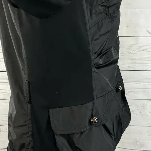 Etcetera Womens SZ 12 Jacket Button Up Long Sleeve Ruched Front V-Neck Black