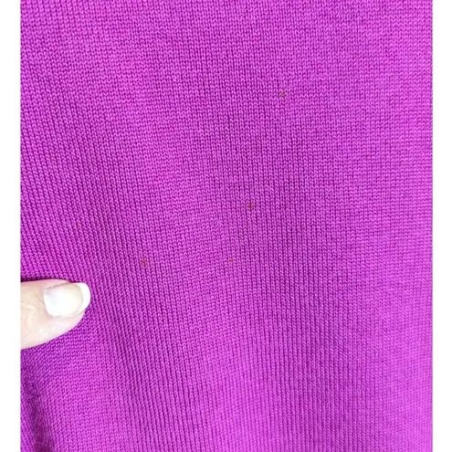 Vintage Marz Wool Short Sleeve Mock Neck Sweater Fuschia Size 14