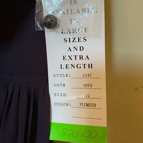 Bill Levkoff NWT Sheer High Neck Bridesmaid Formal Gown Plum, 12- runs small!