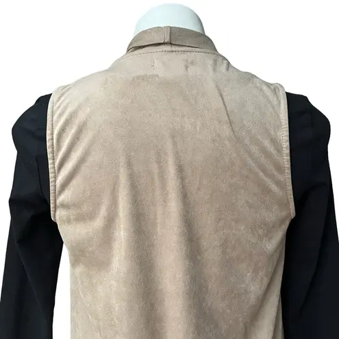 Decree Waterfall Faux Suede Fringe Vest, Sz XS