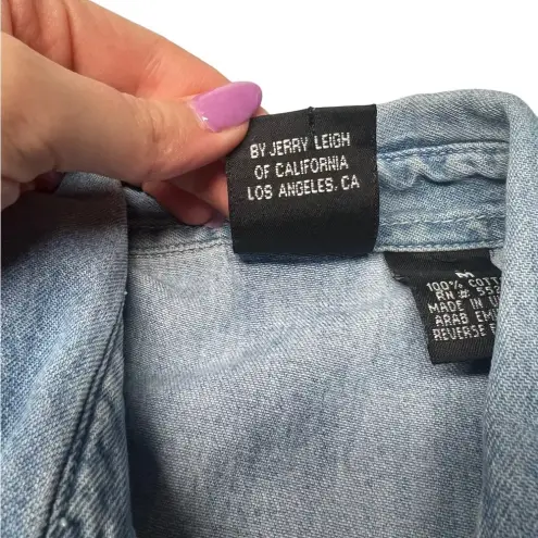 Disney Vintage  Mickey Mouse Denim Button-Down Shirt Cotton M