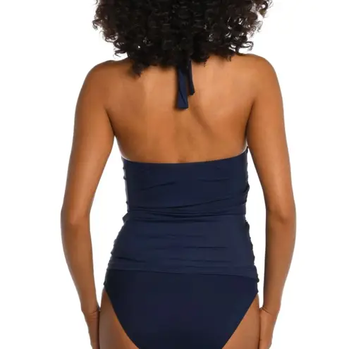 La Blanca NWT Island Indigo Navy Goddess Halter Tankini Swim Bikini Top Size 6