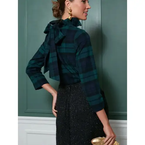 Tuckernuck Blackwatch Plaid Faye
Top Ruffle Collar Blouse NEW