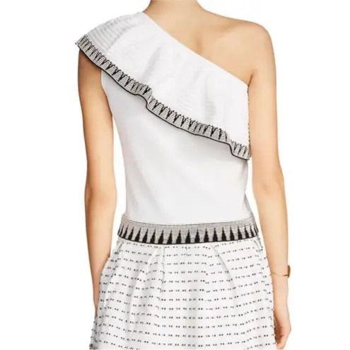 Maje mashup ecru one shoulder top size 1 small