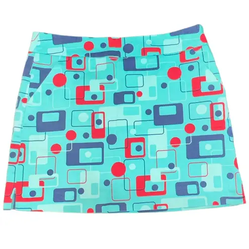 Loudmouth Ladies Golf Skort 8 Track Print Size 6 Blue