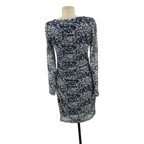 Reiss  Fox Mesh Lace Crochet Bodycon Dress Blue Tropic Print Size US‎ 6