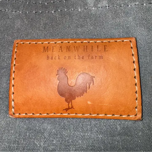 Meanwhile Back on the Farm Slate Blue Waxed Canvas Small Tote