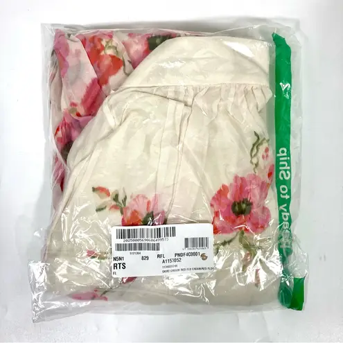 Zimmermann Lightburst Floral Cotton Silk Maxi Skirt Cream Red Flora US 4 NEW