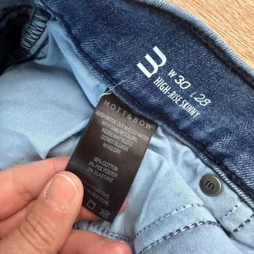 Mott & Bow Women’s High Rise Skinny Jeans Blue Size 30x28 Cropped Stretch