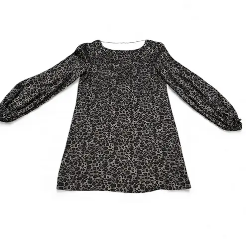 Equipment ZIPPORAH BLACK GRAY ANIMAL PRINT SILK DRESS XS