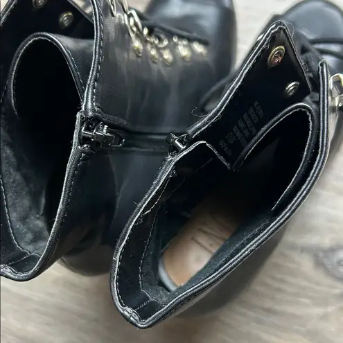 I.N.C Florita Lace Up/Zipper Black High Heel Ankle Boots Size 8.5