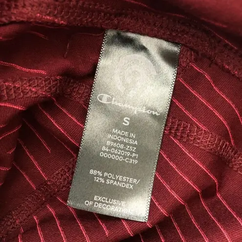 C9 Champion Womens Leggings Cropped Pockets Striped Burgundy S