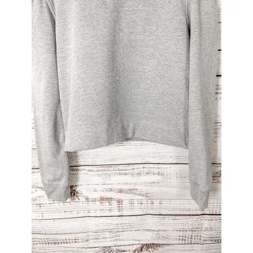 Manoush Womens Eyelet Collar Bow Long Sleeve Cropped Sweatshirt Gray Size Medium