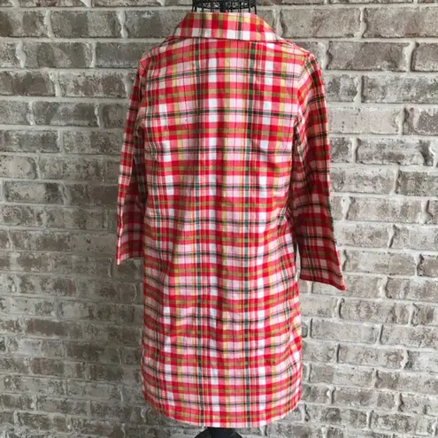 Vintage Loll Ease Plaid Dress Pearlized Buttons Festive Trendy 70’s 80’s Red Size undefined