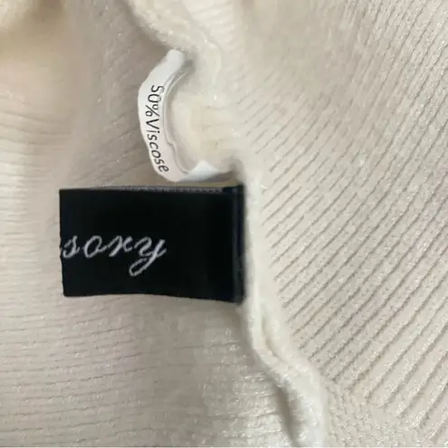 Lillusory Oversized Turtleneck Split Hem Batwing Pullover Tunic Sweater XS/S White