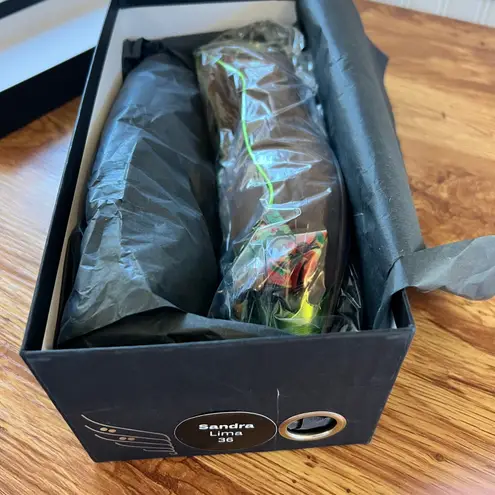 NWT Dreamwalker "Sandra Lima" Handmade Shoes Green Bow Art Flats Size 36