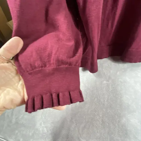 NEW J. Crew Womens 3X Purple Ruffle Pullover Dressy Sweater Gold Buttons Holiday Size undefined