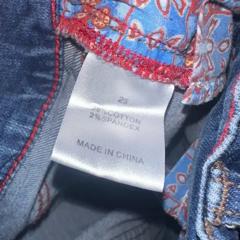 Johnny Was distressed ankle skinny size 25 luxe jeans