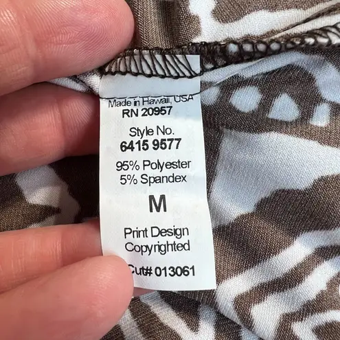 Tori Richard Tori Richards Honolulu Dress Medium Brown White Printed Maxi Flutter Sleeveless - Image 7