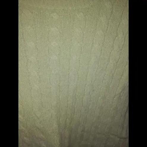 Griffen 100% Cashmere Light Green Cable Knit Sweater Size Small