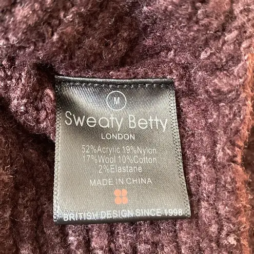 Sweaty Betty  Shakti dark plum cowl neck side slit sweater medium